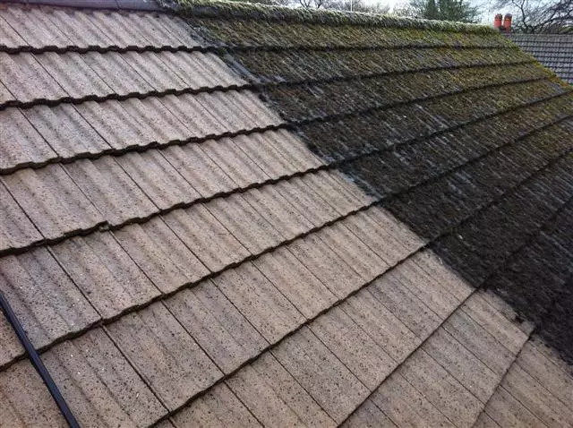 Dach w połowie umyty
